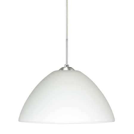 Tessa Cord Pendant, White, Satin Nickel Finish, 1x75W Incandescent